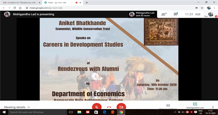 Rendezvous with Alumni- Guest Lecture by Aniket Bhatkhande on 'Careers in Development Studies’