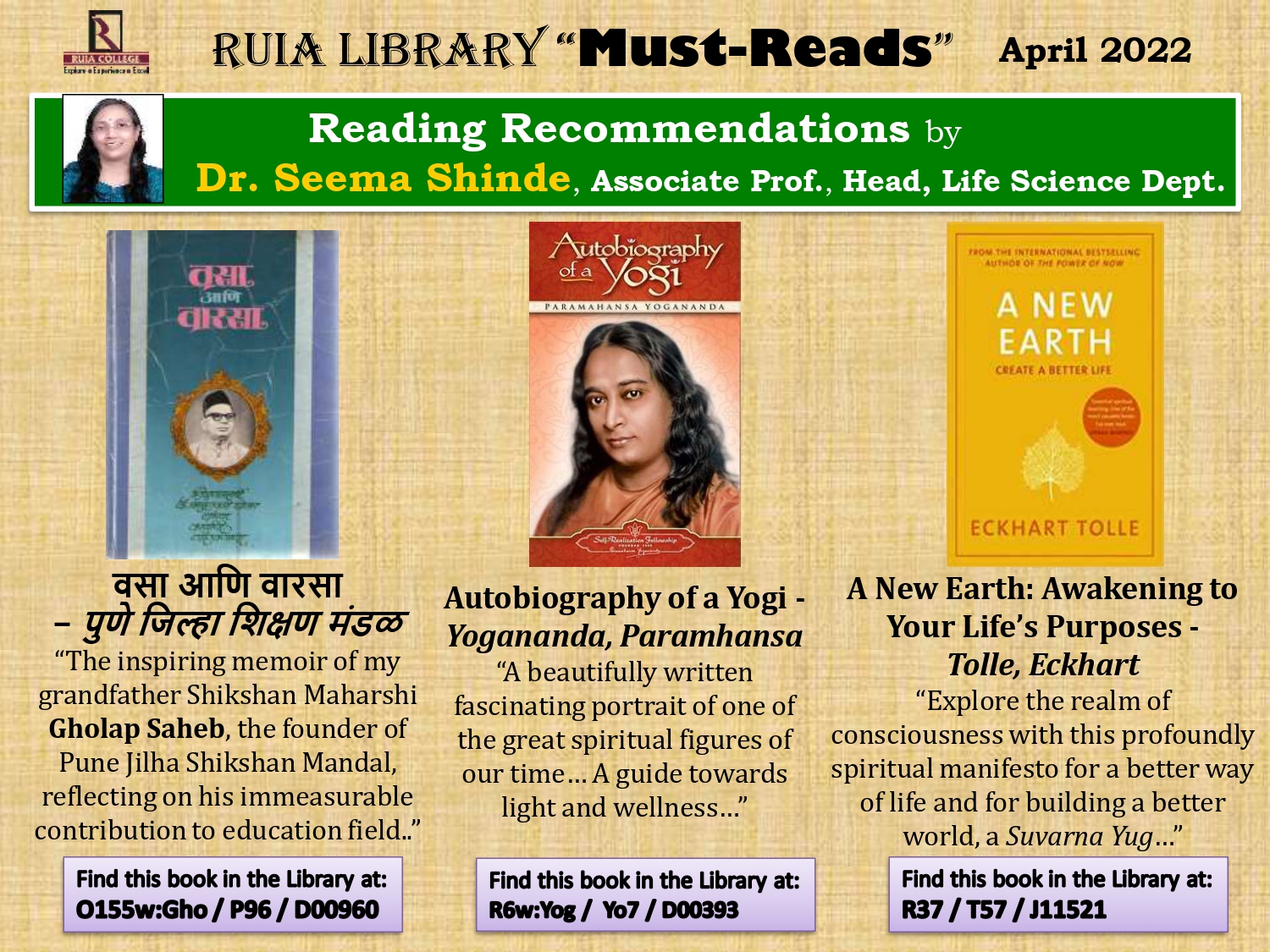 Must Reads Ruia Recommended Books April 2022