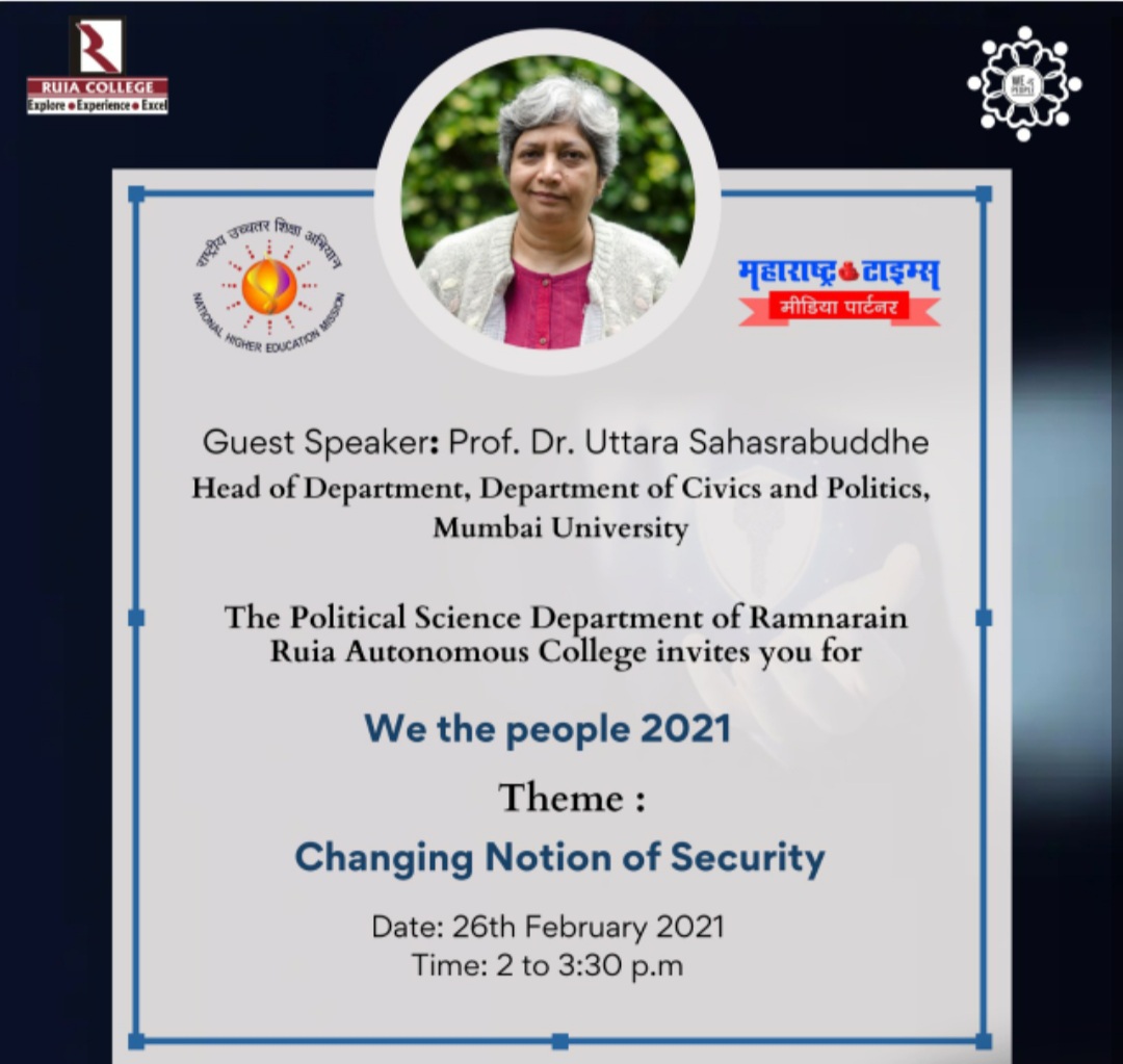 'Changing Notion of Security’ by Prof. Uttara Sahasrabuddhe