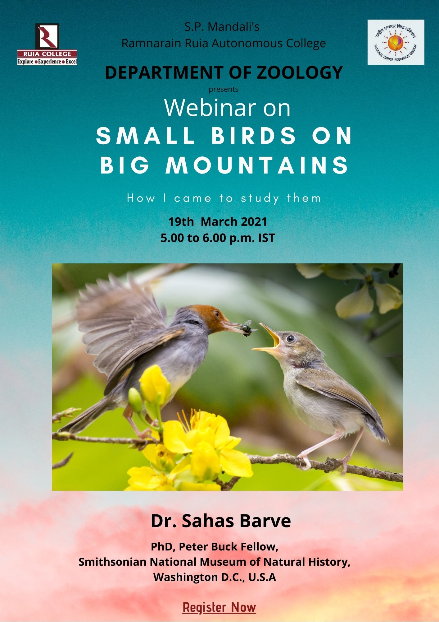 Department of Zoology Alumni Interaction- 1- Small birds on big mountains and how I came to study them?