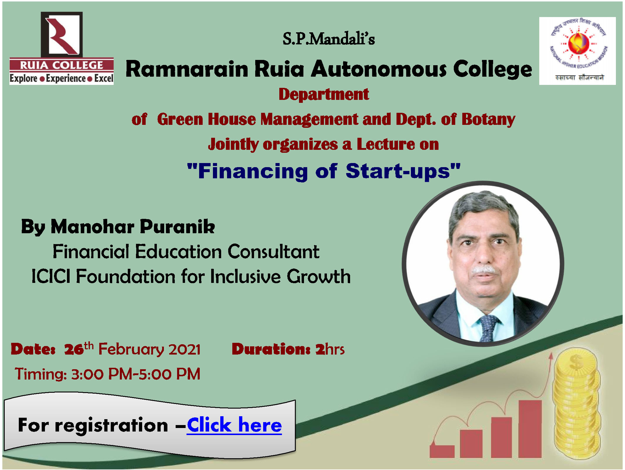 "Financing Start ups" by Mr. Manohar Puranik