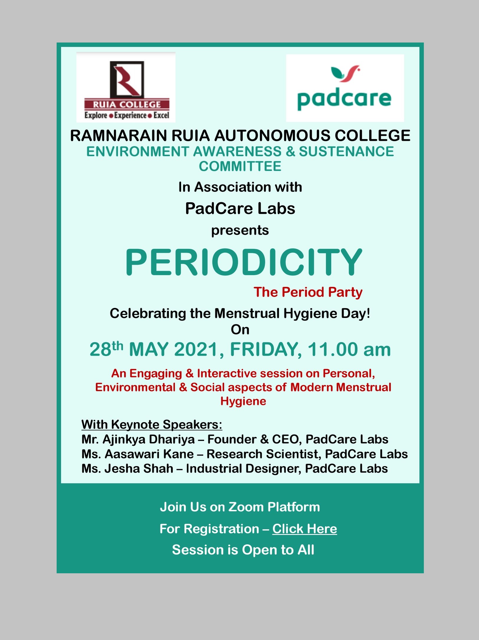 PERIODICITY- The Period Party for celebrating Menstrual Hygiene Day 